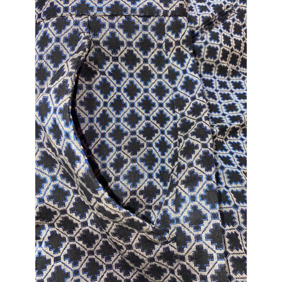 Theory Womens Clah Portola Blue Silver Shorts Geometric Size 12 - Picture 5 of 8
